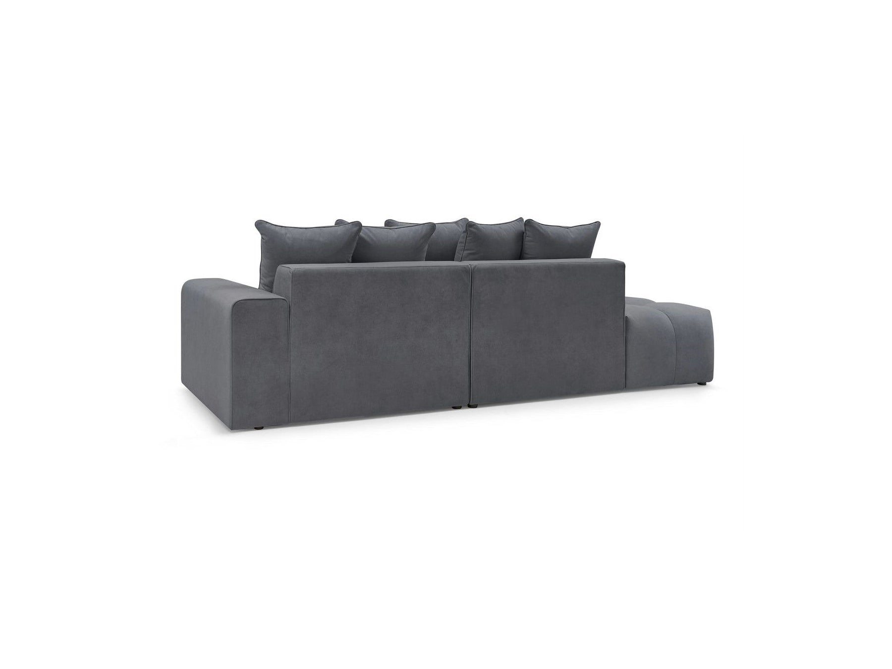 MONT WHITE fixed corner sofa in velvet - Right-hand corner - BOBOCHIC - The Bradery