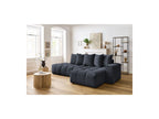 MONT WHITE fixed corner sofa in velvet - Right-hand corner - BOBOCHIC - The Bradery