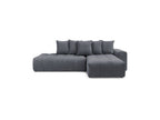 MONT WHITE fixed corner sofa in velvet - Right-hand corner - BOBOCHIC - The Bradery