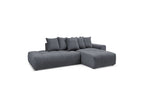 MONT WHITE fixed corner sofa in velvet - Right-hand corner - BOBOCHIC - The Bradery