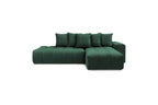 MONT WHITE fixed corner sofa in velvet - Right-hand corner - BOBOCHIC - The Bradery
