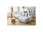 MONT WHITE fixed corner sofa in velvet - Right-hand corner - BOBOCHIC - The Bradery