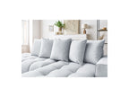 MONT WHITE fixed corner sofa in velvet - Right-hand corner - BOBOCHIC - The Bradery