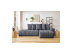 Fixed MONT WHITE corner sofa in velvet - Right-hand corner - BOBOCHIC - The Bradery