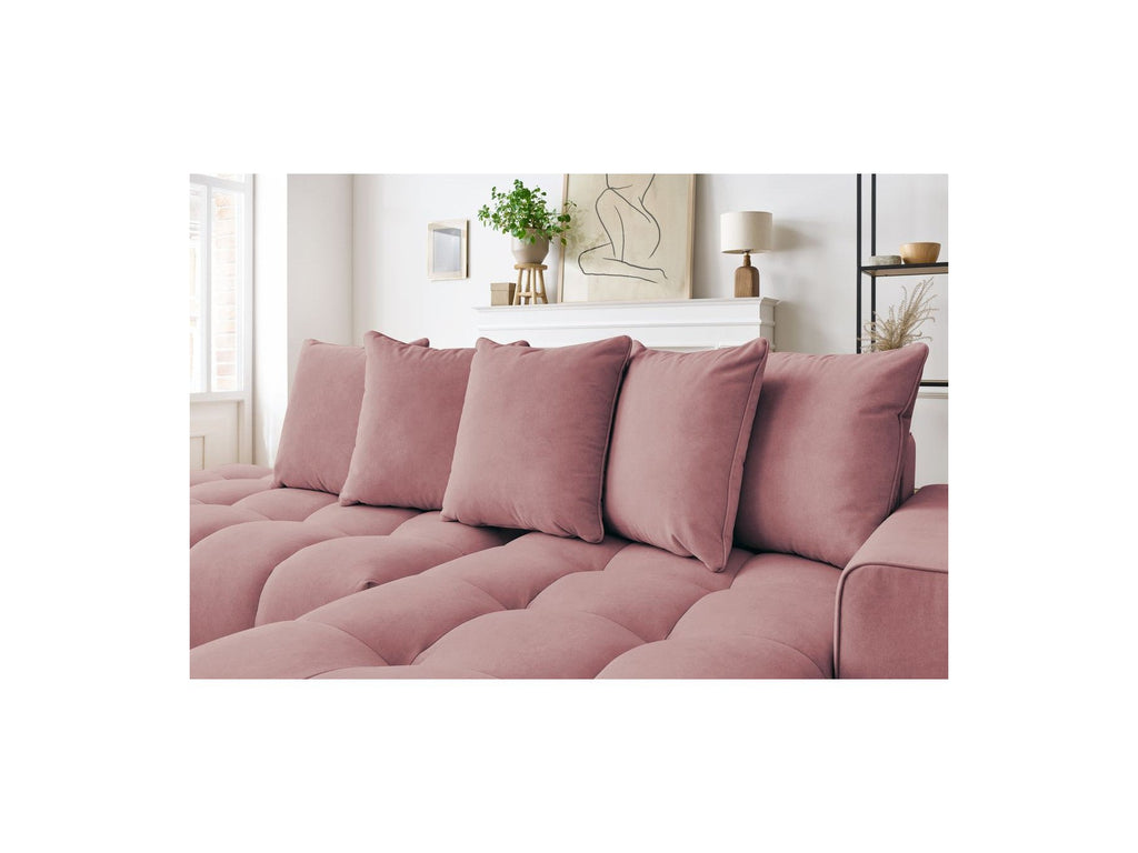 Fixed MONT WHITE corner sofa in velvet - Right-hand corner - BOBOCHIC - The Bradery
