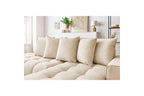 Fixed MONT WHITE corner sofa in velvet - Right-hand corner - BOBOCHIC - The Bradery