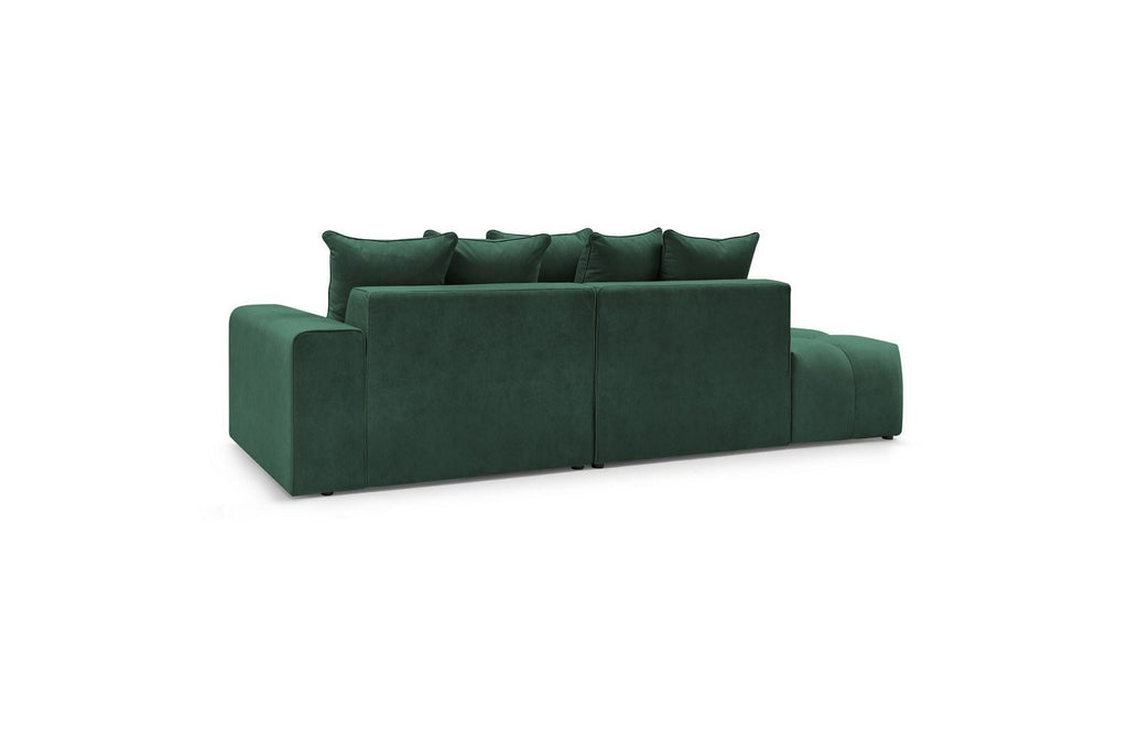 MONT WHITE fixed corner sofa in velvet - Right-hand corner - BOBOCHIC - The Bradery