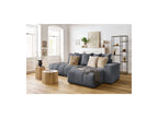 MONT WHITE fixed corner sofa in velvet - Right-hand corner - BOBOCHIC - The Bradery