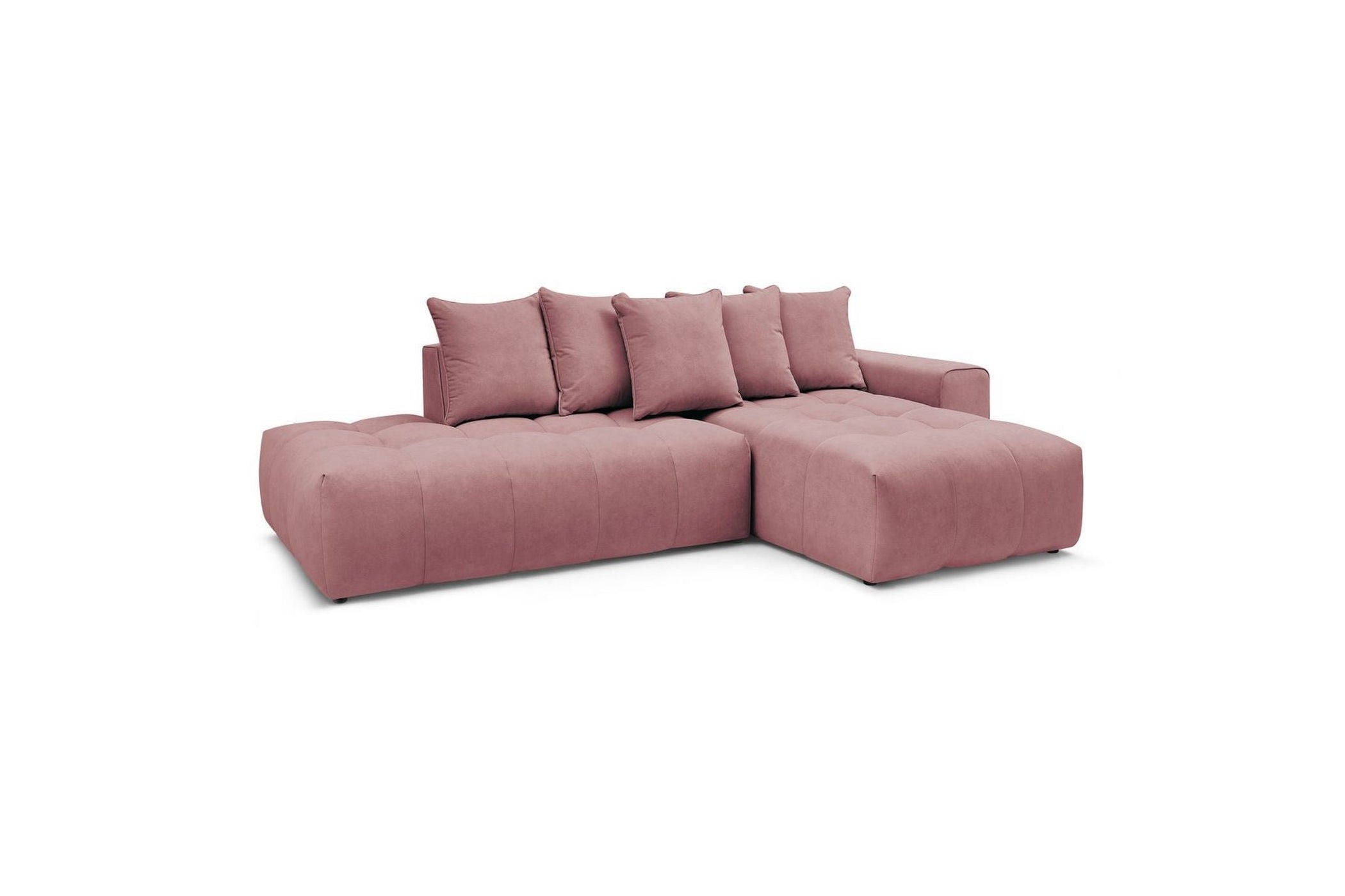 Fixed MONT WHITE corner sofa in velvet - Right-hand corner - BOBOCHIC - The Bradery
