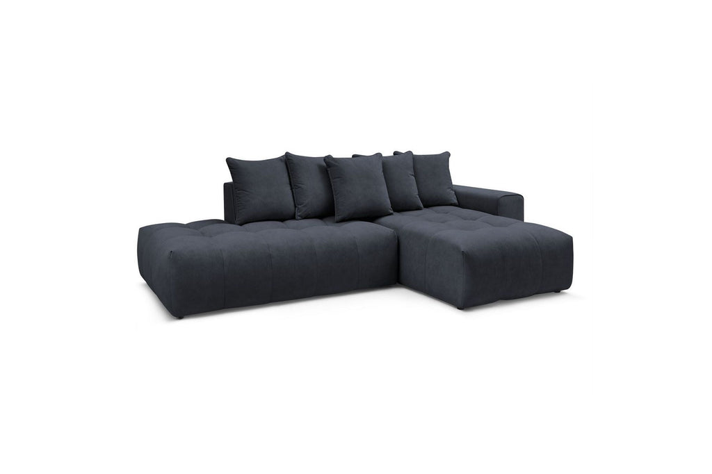 Fixed MONT WHITE corner sofa in velvet - Right-hand corner - BOBOCHIC - The Bradery
