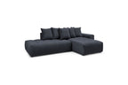 Fixed MONT WHITE corner sofa in velvet - Right-hand corner - BOBOCHIC - The Bradery