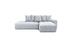 MONT WHITE fixed corner sofa in velvet - Right-hand corner - BOBOCHIC - The Bradery