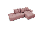 Fixed MONT WHITE corner sofa in velvet - Right-hand corner - BOBOCHIC - The Bradery