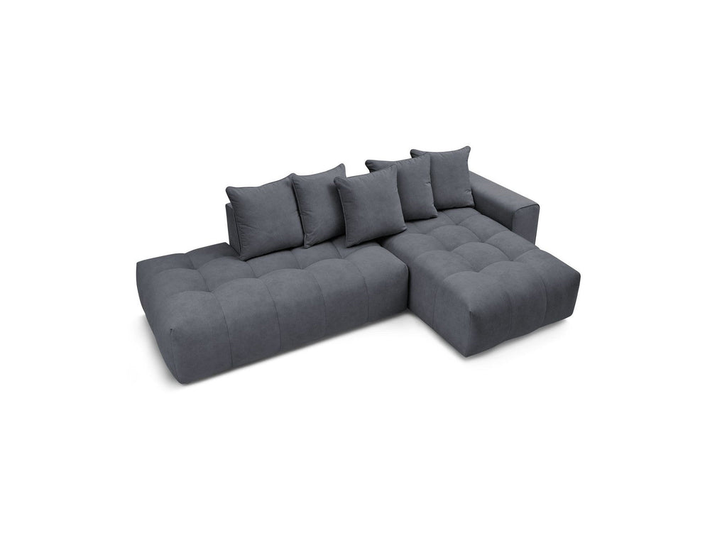 Fixed MONT WHITE corner sofa in velvet - Right-hand corner - BOBOCHIC - The Bradery