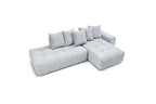 Fixed MONT WHITE corner sofa in velvet - Right-hand corner - BOBOCHIC - The Bradery