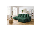 MONT WHITE fixed corner sofa in velvet - Right-hand corner - BOBOCHIC - The Bradery
