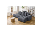 MONT WHITE fixed corner sofa in velvet - Right-hand corner - BOBOCHIC - The Bradery