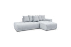 Fixed MONT WHITE corner sofa in velvet - Right-hand corner - BOBOCHIC - The Bradery