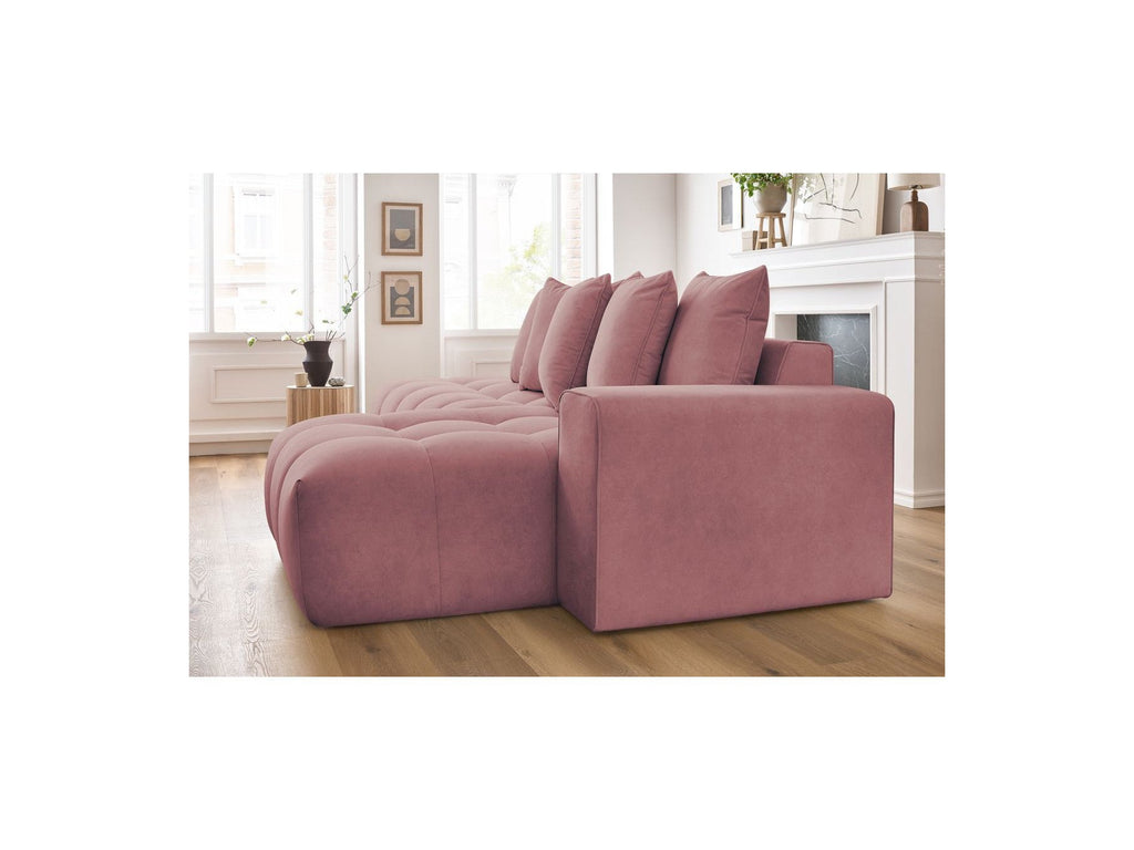 Fixed MONT WHITE corner sofa in velvet - Right-hand corner - BOBOCHIC - The Bradery