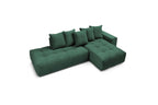 MONT WHITE fixed corner sofa in velvet - Right-hand corner - BOBOCHIC - The Bradery