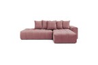 Fixed MONT WHITE corner sofa in velvet - Right-hand corner - BOBOCHIC - The Bradery