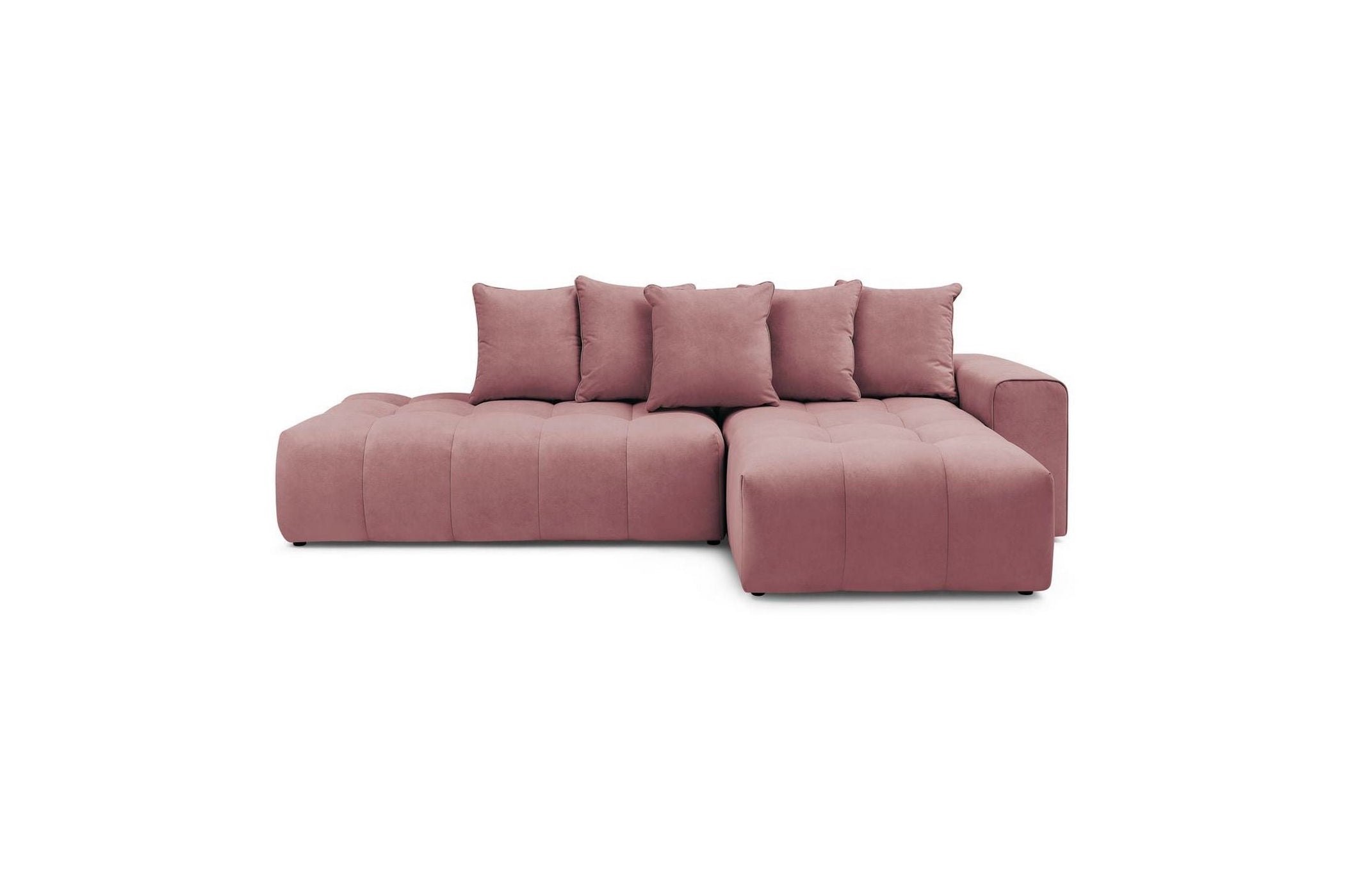 Fixed MONT WHITE corner sofa in velvet - Right-hand corner - BOBOCHIC - The Bradery