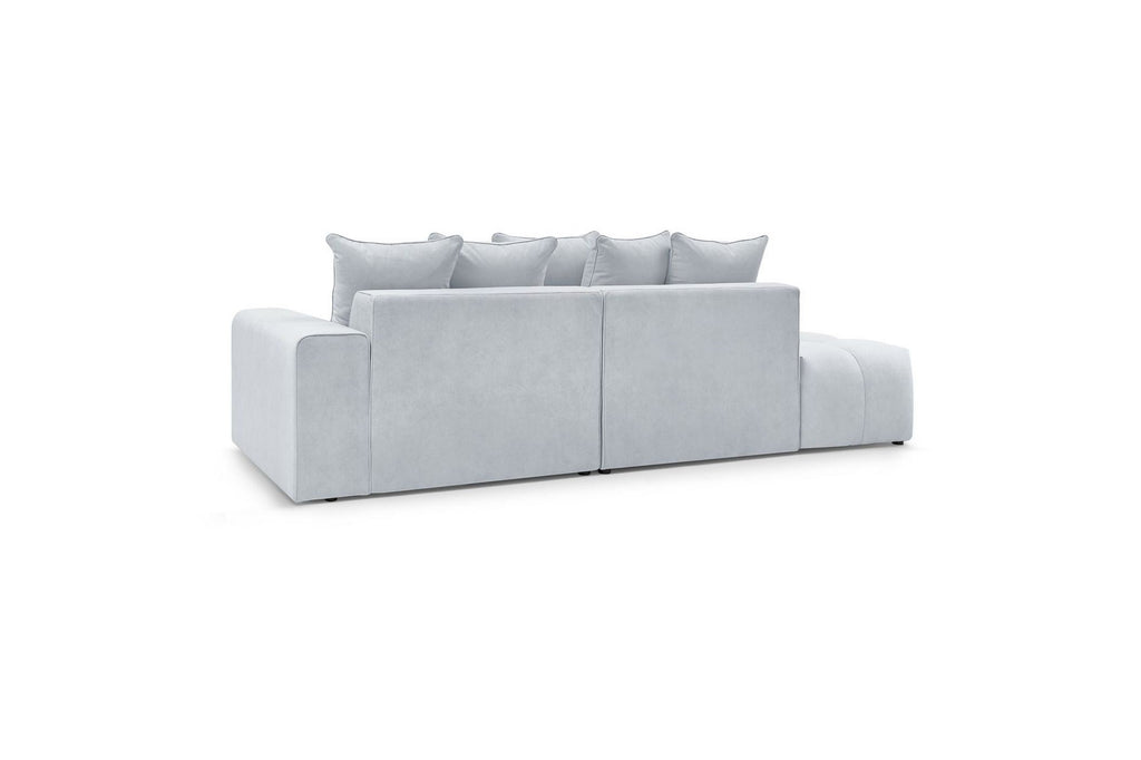 Fixed MONT WHITE corner sofa in velvet - Right-hand corner - BOBOCHIC - The Bradery