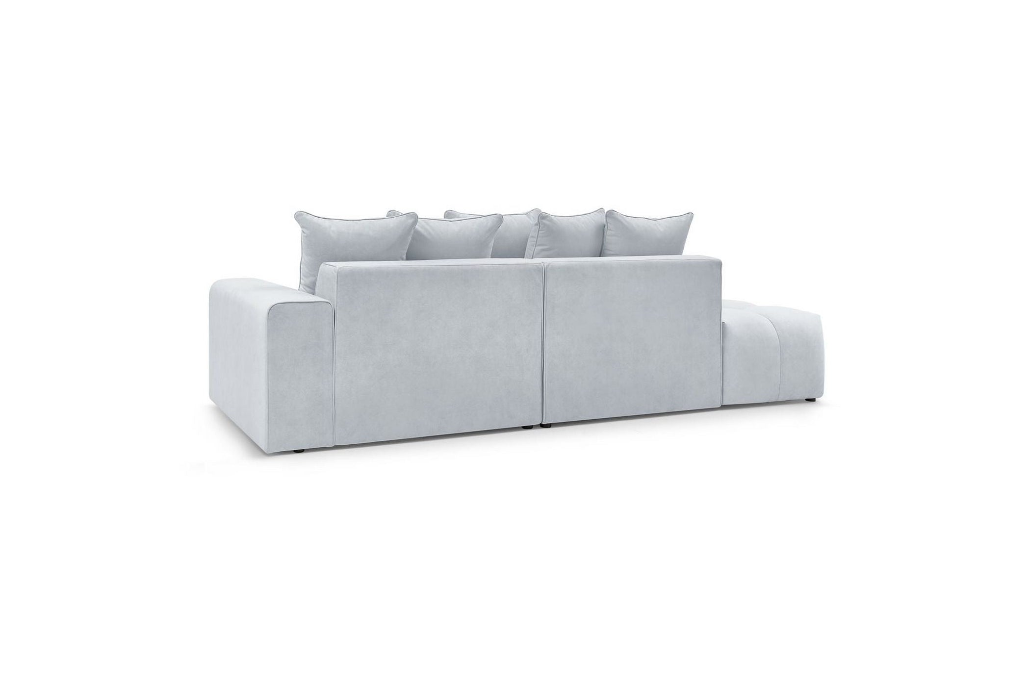 Fixed MONT WHITE corner sofa in velvet - Right-hand corner - BOBOCHIC - The Bradery