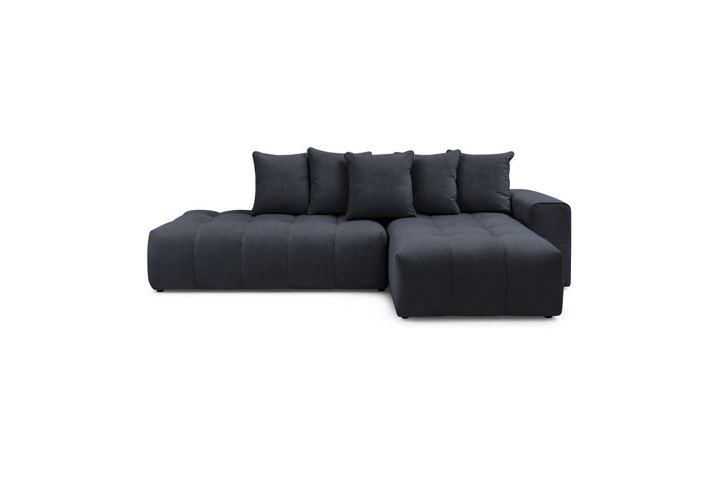 MONT WHITE fixed corner sofa in velvet - Right-hand corner - BOBOCHIC - The Bradery
