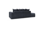 MONT WHITE fixed corner sofa in velvet - Right-hand corner - BOBOCHIC - The Bradery