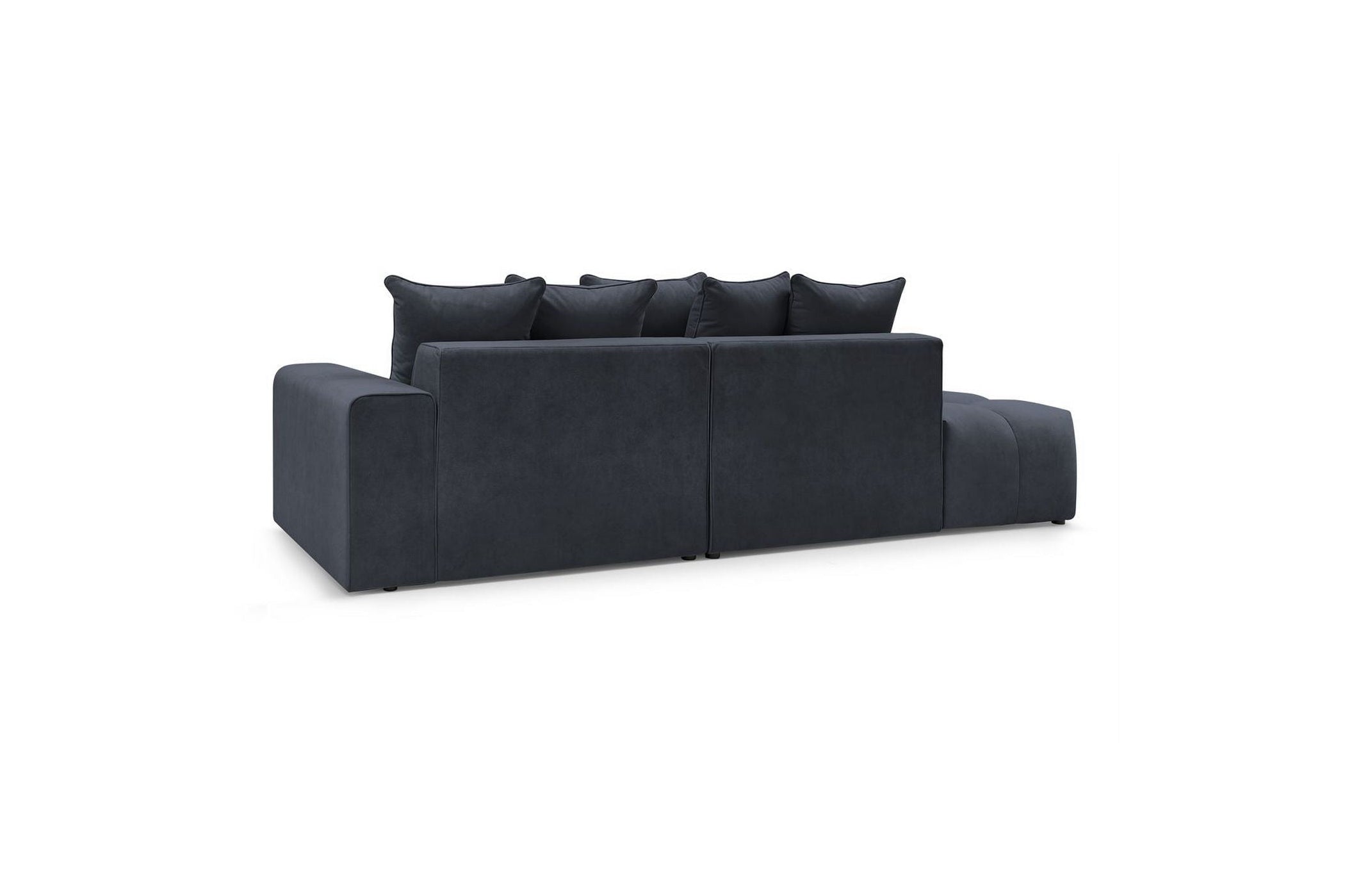 MONT WHITE fixed corner sofa in velvet - Right-hand corner - BOBOCHIC - The Bradery