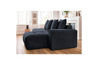 Fixed MONT WHITE corner sofa in velvet - Right-hand corner - BOBOCHIC - The Bradery
