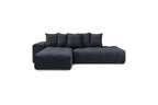 MONT WHITE fixed corner sofa in velvet - Left-hand corner - BOBOCHIC - The Bradery