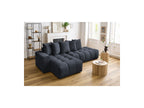 MONT WHITE fixed corner sofa in velvet - Left-hand corner - BOBOCHIC - The Bradery