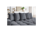 MONT WHITE fixed corner sofa in velvet - Left-hand corner - BOBOCHIC - The Bradery
