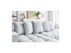 MONT WHITE fixed corner sofa in velvet - Left-hand corner - BOBOCHIC - The Bradery
