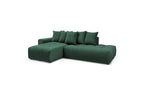 MONT WHITE fixed corner sofa in velvet - Left-hand corner - BOBOCHIC - The Bradery