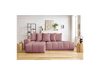 MONT WHITE fixed corner sofa in velvet - Left-hand corner - BOBOCHIC - The Bradery