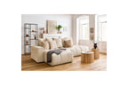 MONT WHITE fixed corner sofa in velvet - Left-hand corner - BOBOCHIC - The Bradery
