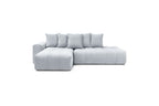 MONT WHITE fixed corner sofa in velvet - Left-hand corner - BOBOCHIC - The Bradery