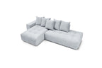 MONT WHITE fixed corner sofa in velvet - Left-hand corner - BOBOCHIC - The Bradery