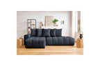 MONT WHITE fixed corner sofa in velvet - Left-hand corner - BOBOCHIC - The Bradery