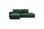 MONT WHITE fixed corner sofa in velvet - Left-hand corner - BOBOCHIC - The Bradery