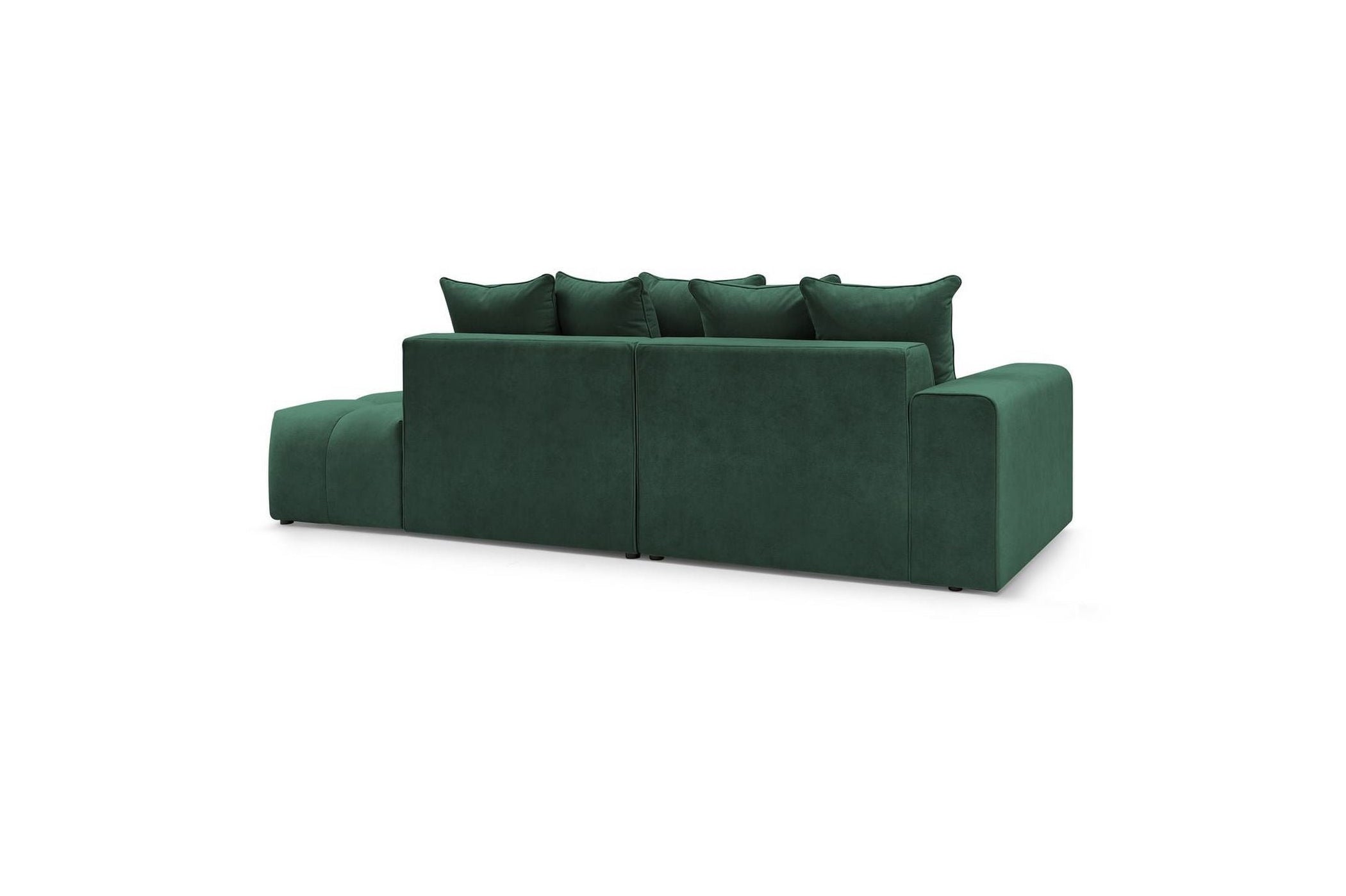 MONT WHITE fixed corner sofa in velvet - Left-hand corner - BOBOCHIC - The Bradery