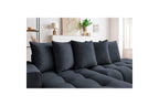 MONT WHITE fixed corner sofa in velvet - Left-hand corner - BOBOCHIC - The Bradery