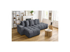MONT WHITE fixed corner sofa in velvet - Left-hand corner - BOBOCHIC - The Bradery