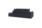 MONT WHITE fixed corner sofa in velvet - Left-hand corner - BOBOCHIC - The Bradery