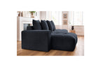 MONT WHITE fixed corner sofa in velvet - Left-hand corner - BOBOCHIC - The Bradery