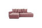 MONT WHITE fixed corner sofa in velvet - Left-hand corner - BOBOCHIC - The Bradery