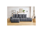 MONT WHITE fixed corner sofa in velvet - Left-hand corner - BOBOCHIC - The Bradery